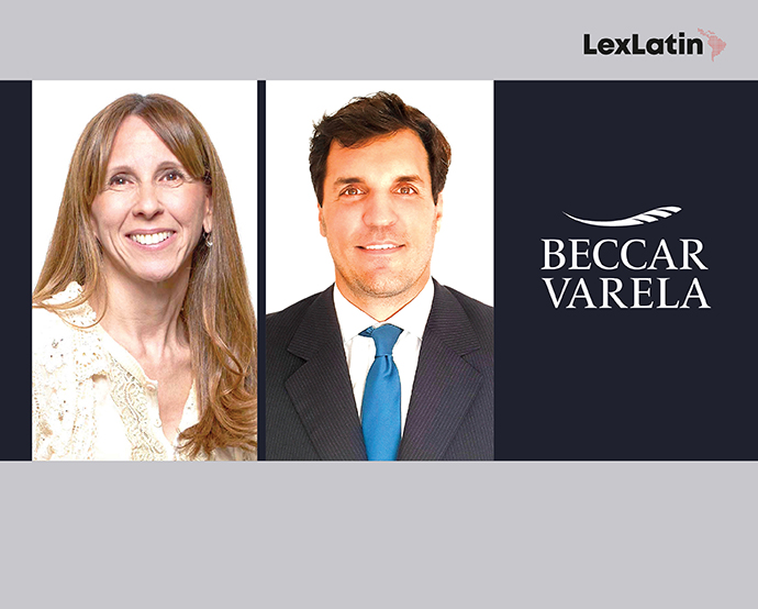 Fernanda Mierez y Manuel Frávega, socios de Beccar Varela lideran la nueva práctica, que ofrece soluciones integrales desde una asesoría legal interdisciplinaria. / Diseño Miguel Loredo - LexLatin.